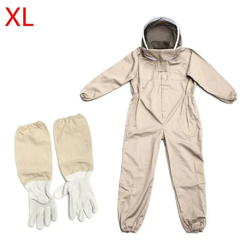 1Set Professional Ventilated Full Body Beekeeping Bee Keeping Suit With Gloves Qme XL