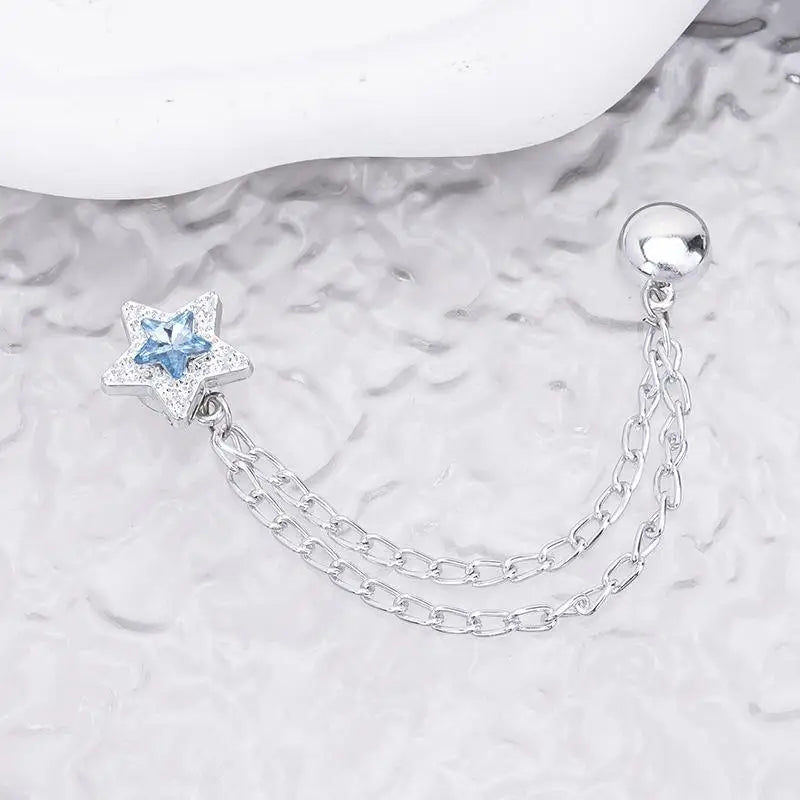 2pcs Multi-Function Magnetic Clothing Clip With Chain Metal Buttons Clip Clothes Scarf Trouser Legs Cuff Fixing Magnet Pin Qme one size B