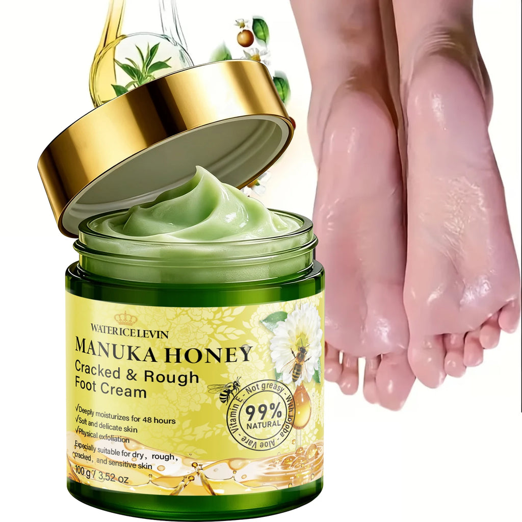 Natural Manuka Honey Foot Care Cream, Hydrating & Softening for Cracked Rough Skin Qme