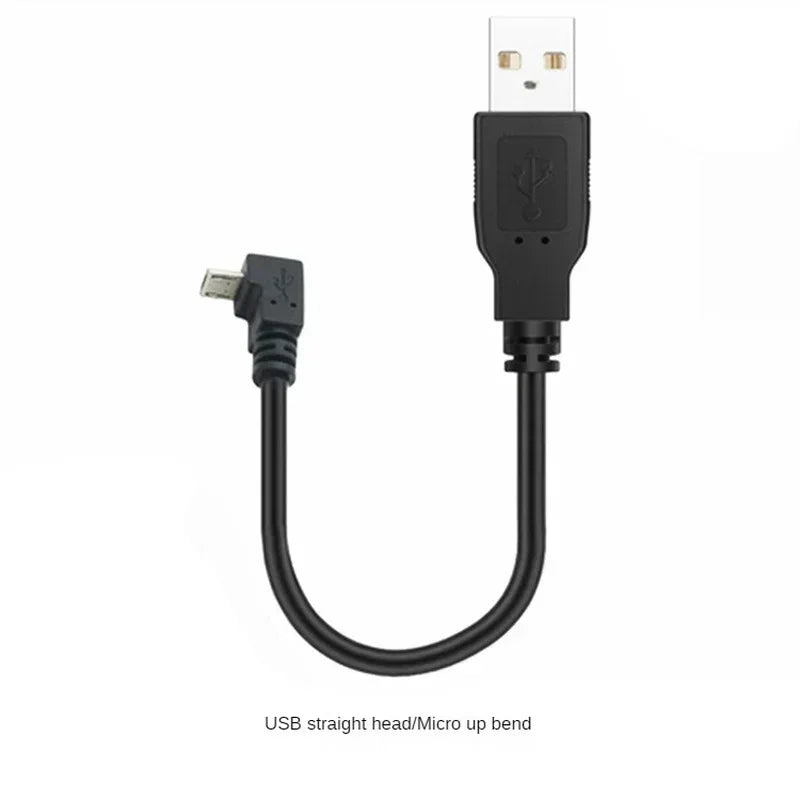 5pcs 0.25m Android Elbow Data Line Up and Down Left and Right Bend Micro USB Android Mobile Phone Line Car Recorder Charging Qme