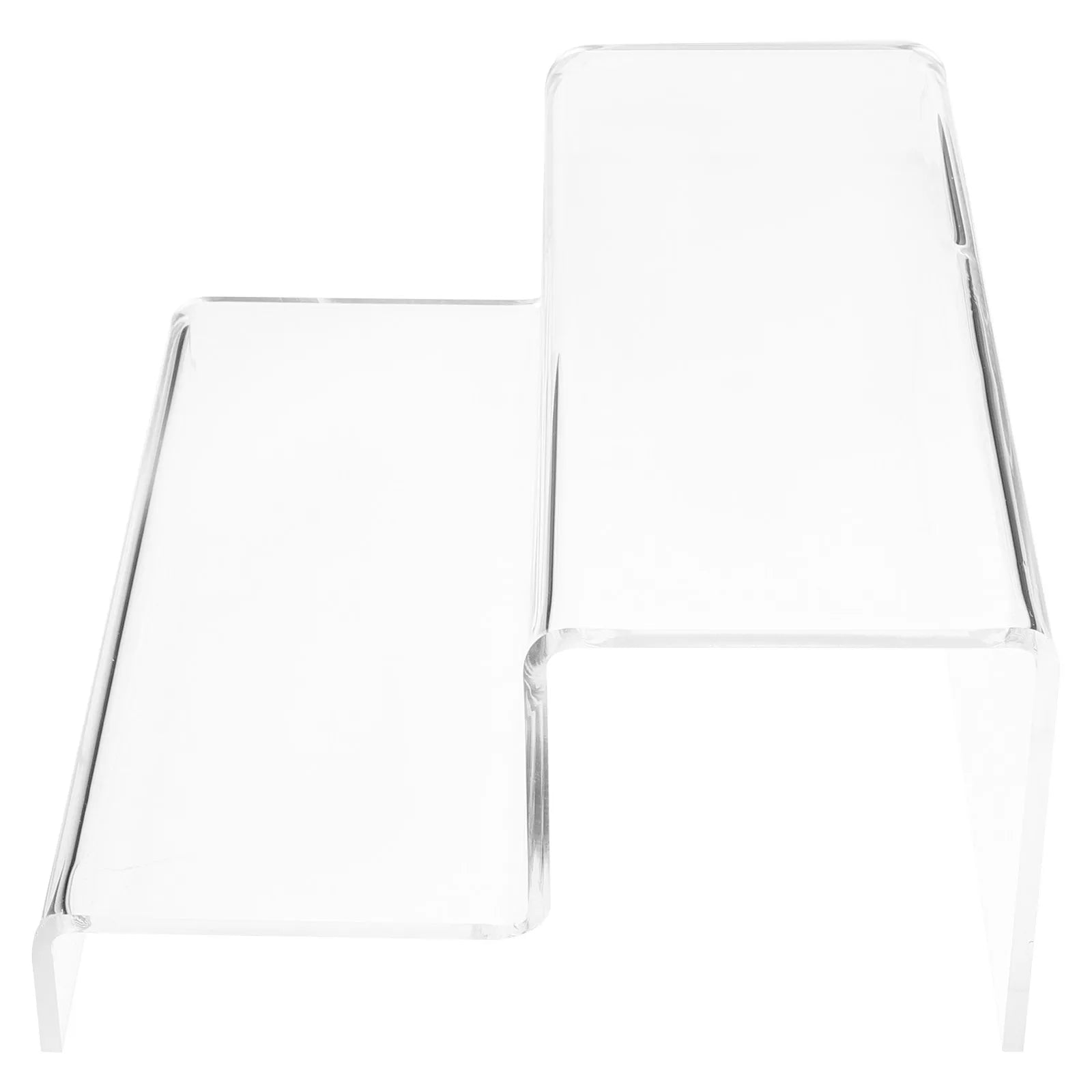 2-Tier Clear Acrylic Display Stand Transparent Lightweight Sturdy Risers for Craft Display Shoes Makeup Accessories Home Store Qme