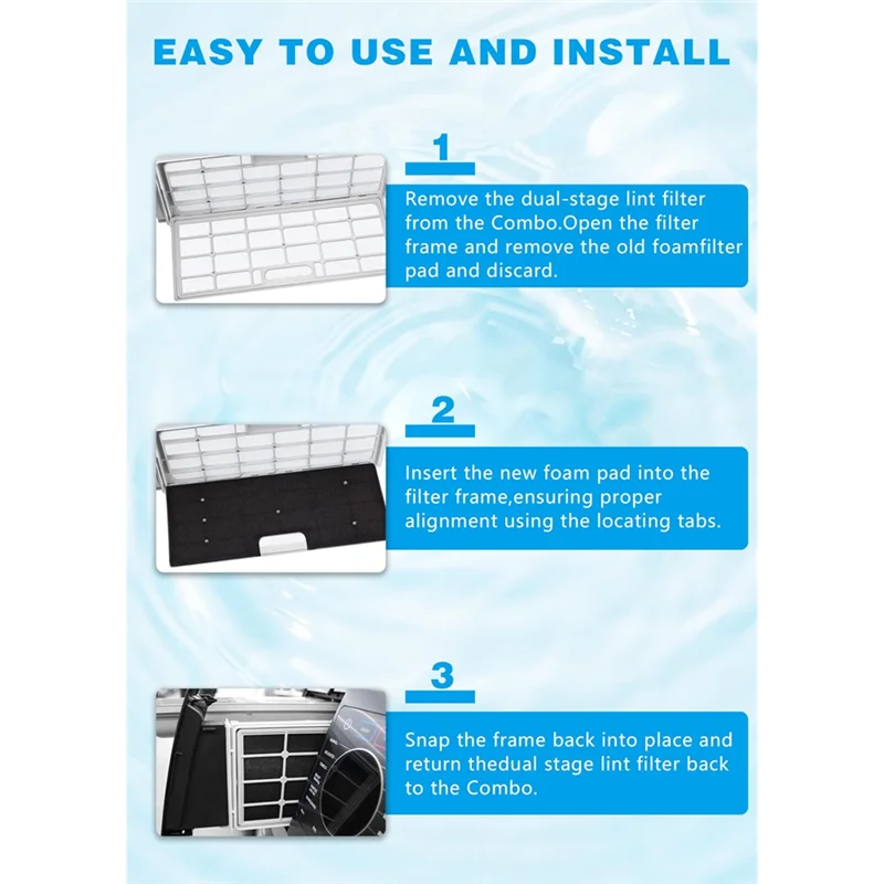 A02F-For GE For Profile Washer Dryer Combo- 4-Pack Lint Filter Replacement, For GE WH01X35719& Dryer Vent Brush Qme