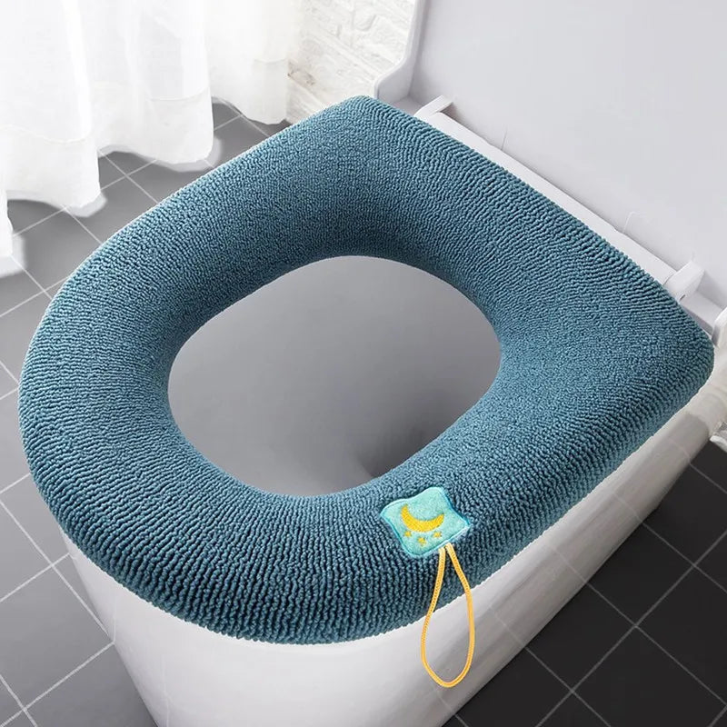 Thicken Warme WC Toilet Seat Cover Soft Mat Washable Closestool Mat Seat Case Toilet Lid Pad Bidet Cover Bathroom Accessories Qme