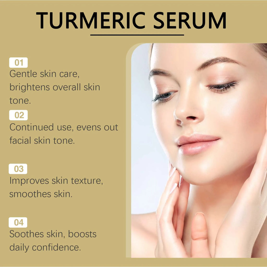 Turmeric Face Serum Moisturizing Lightening Dark Spots Even Skin Tone Smoothing Rejuvenates Face Brightening Essence Care Qme