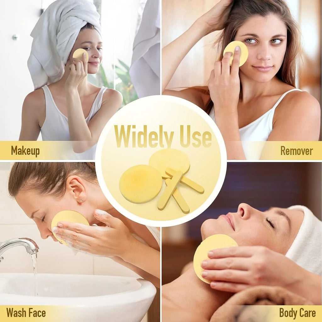 Compressed Facial Cleansing Sponge 4 Round Wash Face Sponges Women Qme