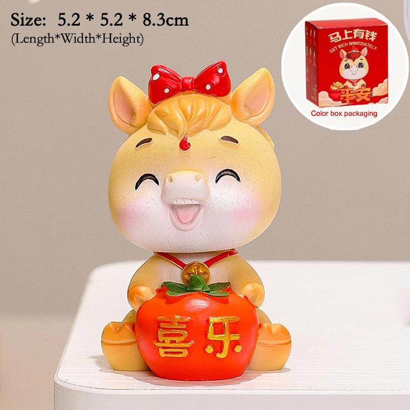 2026 Cute Year Horse Ornament Lucky Toy DIY Desktop Decoration Car