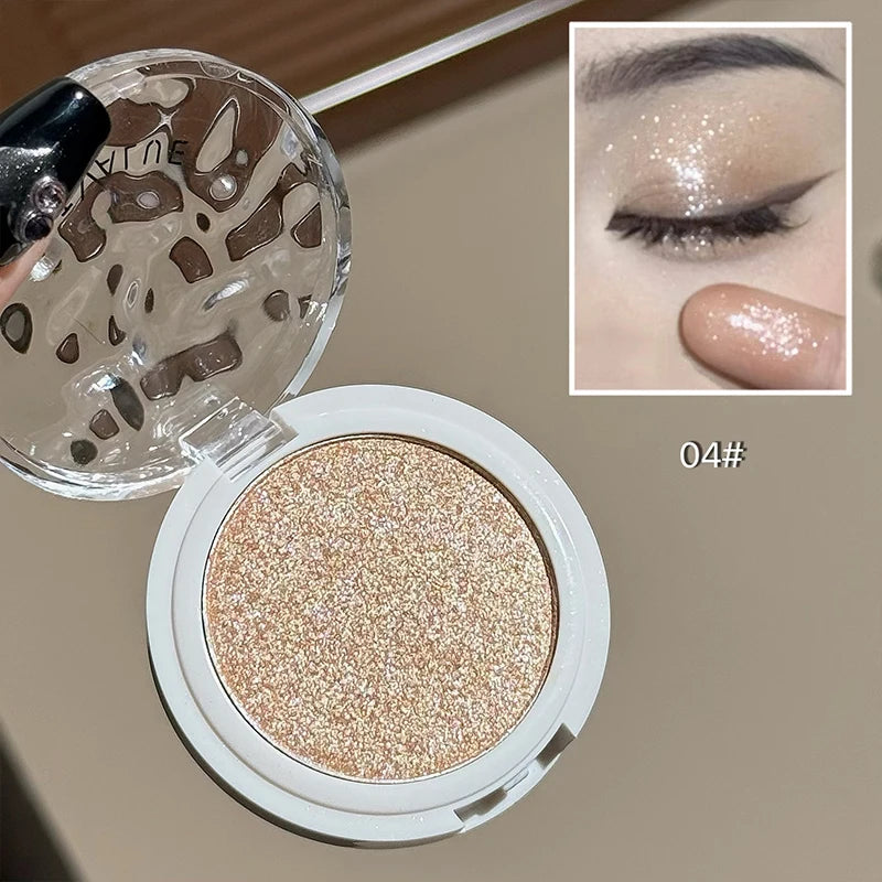 ART VALUE Monochrome Highlighter Powder Palette Champagne Gold Glitter Brighten Shiny Face Makeup Diamond Highlighter Contouring Qme 04
