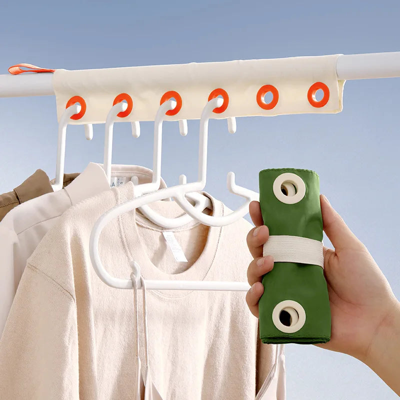 Foldable No Drill Towel Rack Windproof Fixing Buckle Bathroom Balcony Qme