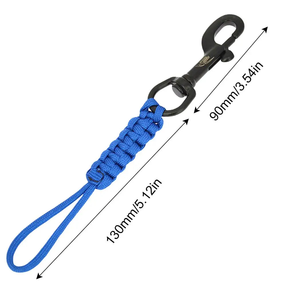 Diving Clip Lanyard Braided Portable Anti-Lost Strap Diving Ended Bolts Snap Buckle Practical Metal Clip Hook Diving Swivel Qme Sapphire China Mainland