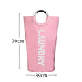 Oxford Fabric Waterproof Laundry Bag Dirty Clothes Storage Basket Qme 90L Pink