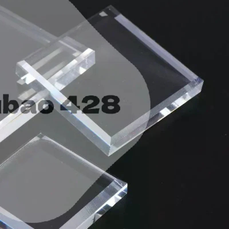 Transparent Square Crystal Glass Base Non Slip Bottom Stand for Jewelry Ring Necklace Display Craft Decor Qme