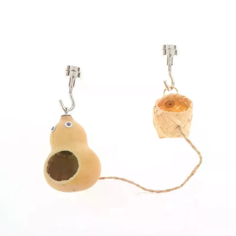Natural Gourd Shaped Jumping Spider House Magnetic Hanging Spider Hiding Nest Small Reptile Hideout Case Accessories Qme