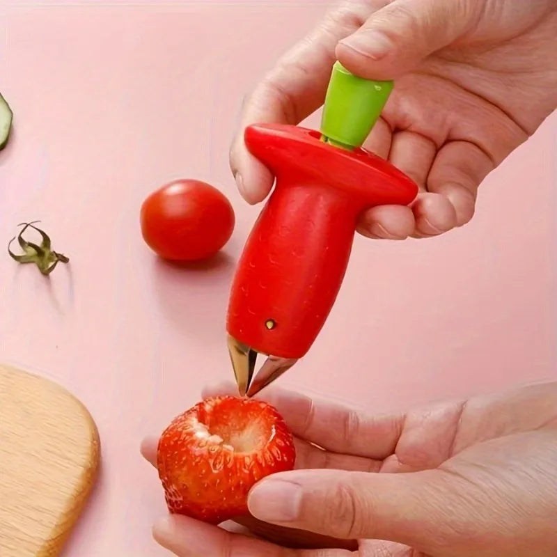 Manual Stainless Steel Tools/ABS Handle/No Electricity/Remove Tops From Fruits and Vegetables/Ideal for Tomatoes, Strawberries Qme