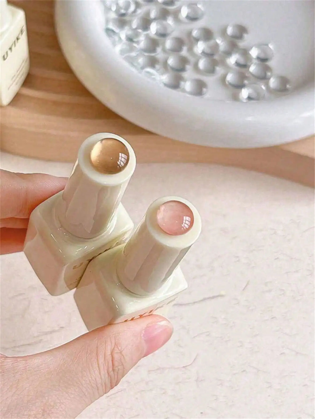 40 80 Mini Glass Nail Art Beads Chart Transparent 3D Round Polish Qme