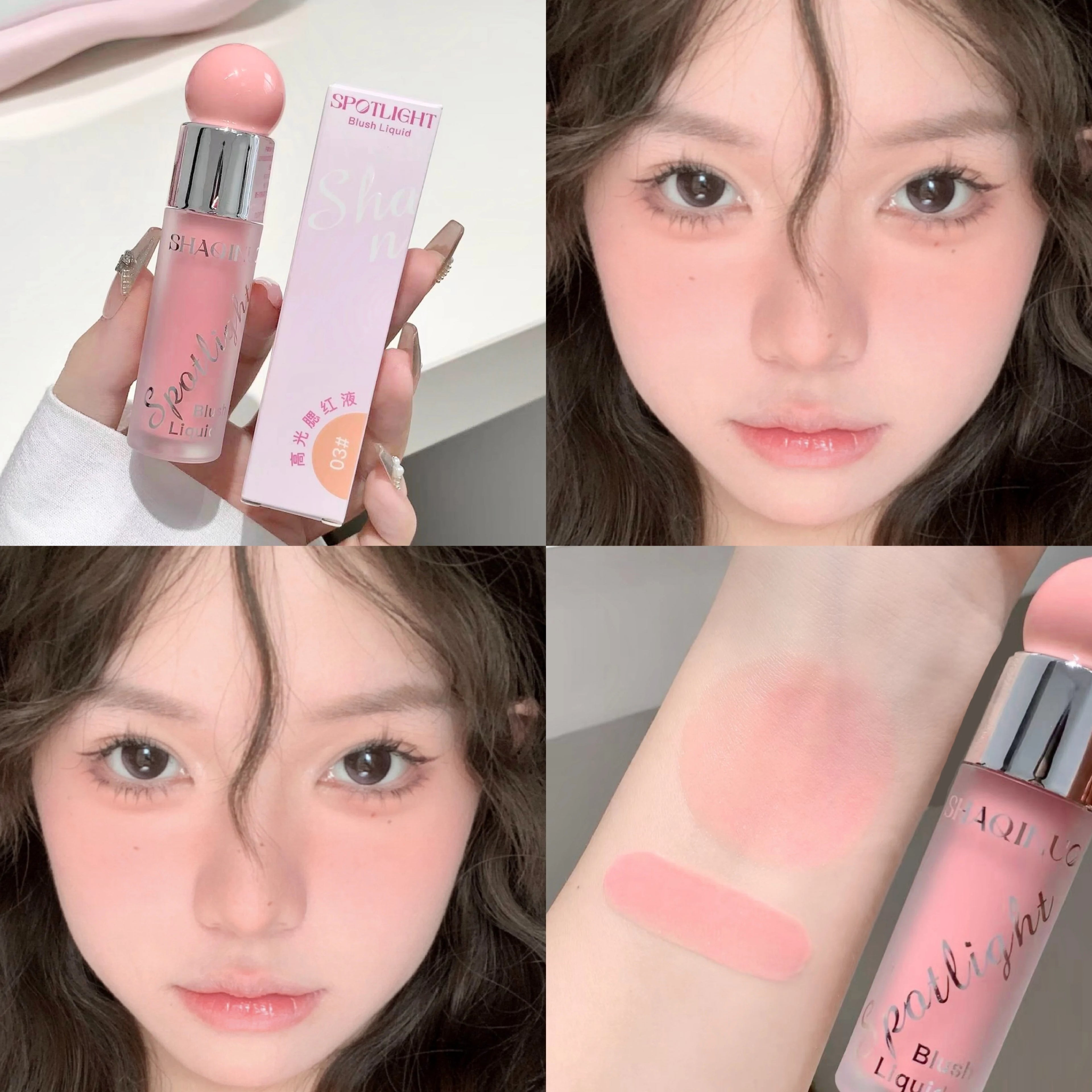 SHAQINUO Light Blush Liquid Moisturizing Mirror Vitality Whitening Qme S9095-3