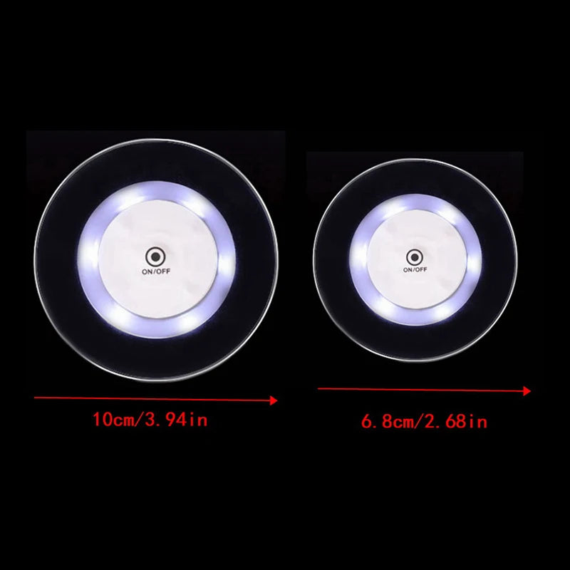 LED Coaster Acrylic Bar Cocktail Flash Base Mats Crystal Ultra-thin Qme