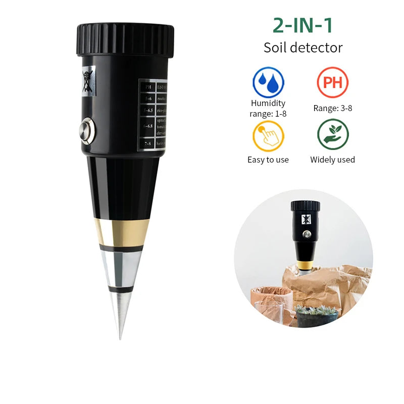 Soil Moisture PH Meter Acidity Humidity Tester Metal Sensor Probe 3 Qme