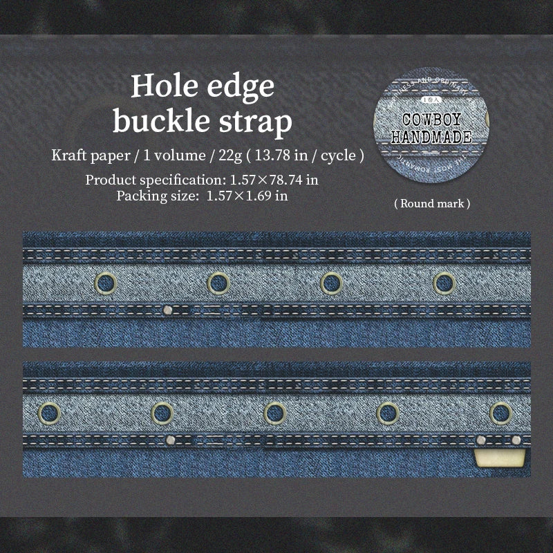 1 Roll Faux Denim Themed Kraft Paper Tape for Background Decor Scrapbooking DIY Collage Phone Case Notebook Decoration Qme 4