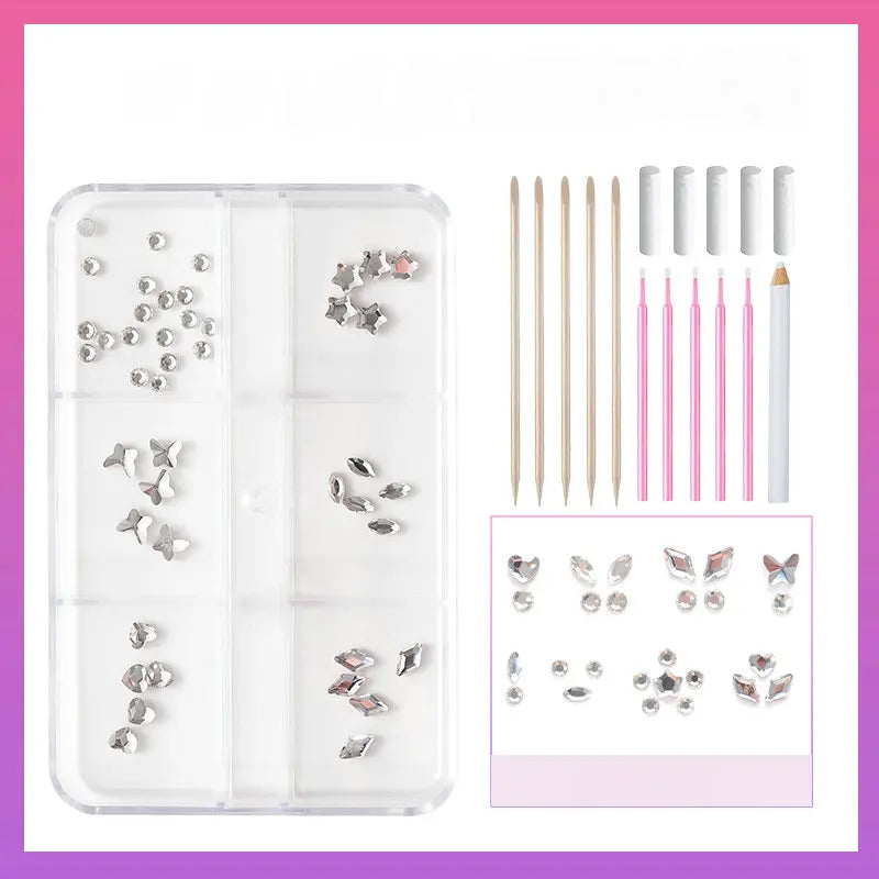 Tooth Gem Kit DIY Crystals Jewelry Kit Teeth Gems Kit Professional Fashionable Tooth Gems Kit for Teeth Teeth Jewelry Starter Qme 6 Grids crystal