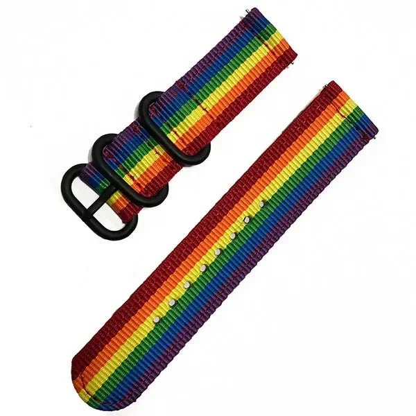18mm 20mm 22mm 24mm Nylon Fabric Watch Bands Sport Strap For Samsung Galaxy Watch 3 Band Bands Amazfit GTR GTS Huawei GT2 Qme Rainbow 22mm