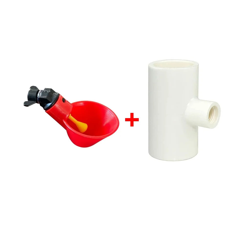 Automatic Chicken Water dispenser Plastic poultry drinking bowl Straight Pipe Farm chicken Coop Automatic Drinking Water System Qme 1 Set