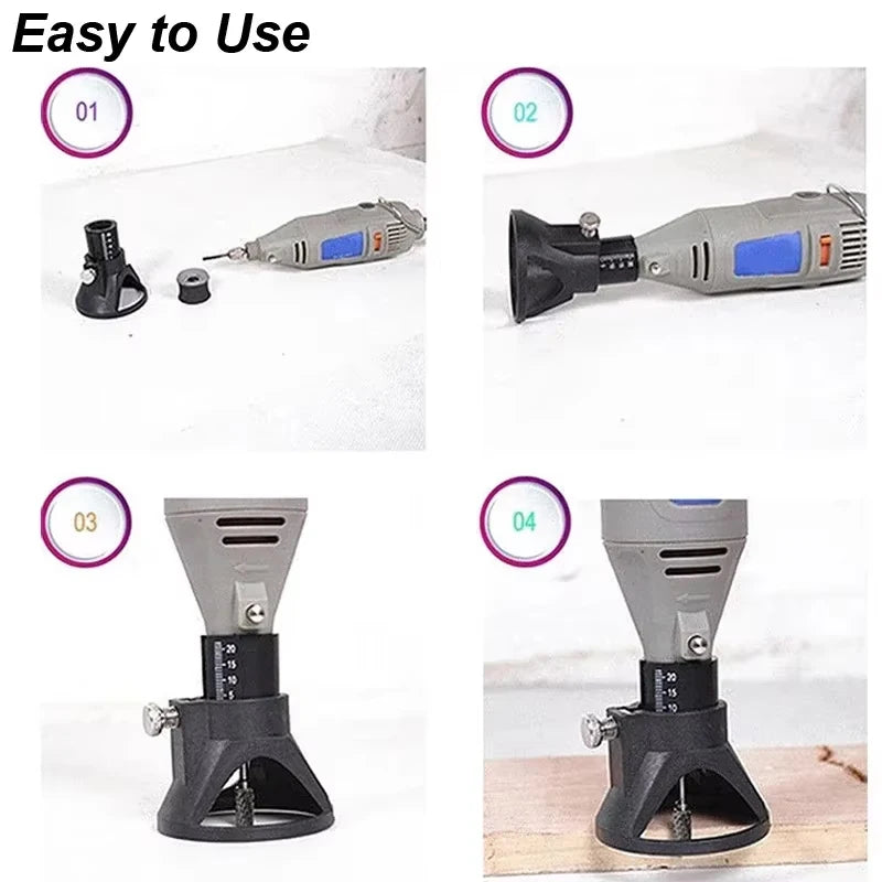 Rotary Router Milling Cutter Guide Attachment Twist Drill Bit Wood Carving Tool Kit Dedicated Locator Woodwork Tool for Dremel Qme
