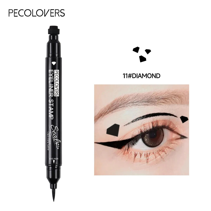 Double-head Liquid Eyeliner Pen Stamps Natural Finish Waterproof Qme 11