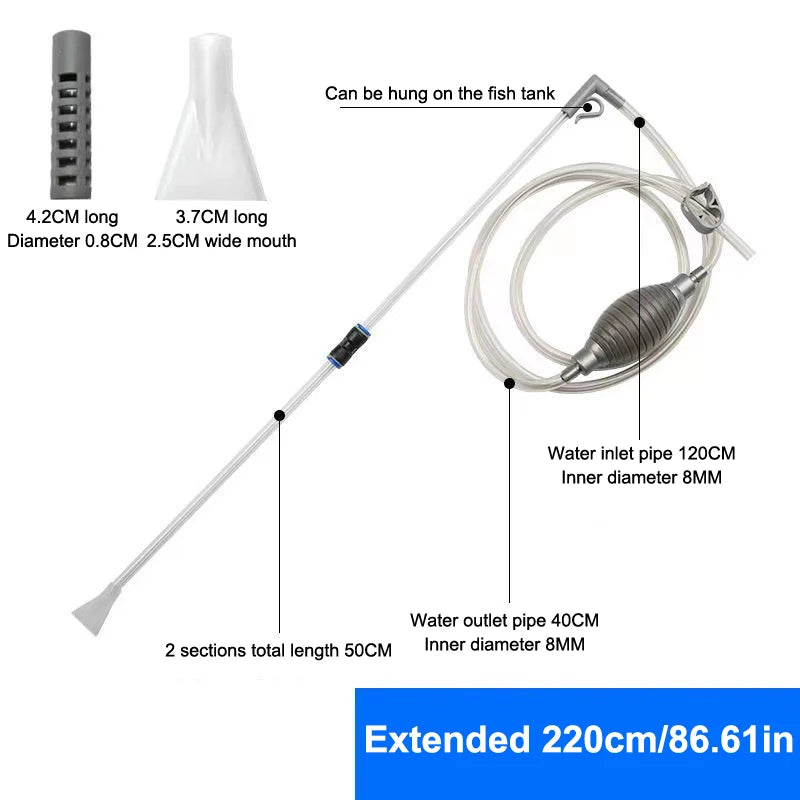 Professional Aquarium Cleaning Tools Manual Water Changer Handheld Qme