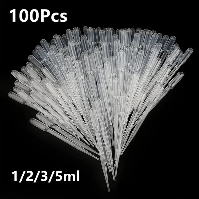 100Pcs/Lot Laboratory Pipette 1ml 2ml 3ml 5ml Plastic Disposable Graduated Container Liquid Dropper Equipment Straw Makeup Tools Qme 5ml-300pcs