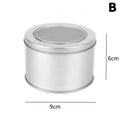 Round Square Tinplate Box Clear Window Iron Storage Box Tea Food Jar Candy Cake Boxes Jewelry Cream Cosmetic Container Empty Pot Qme B