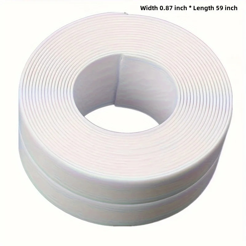 Bathroom and toilet waterproof sealing tape, bathtub and wall self-adhesive sealing strip, sink anti-fouling PVC sealing tape Qme 1PC