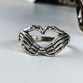 Dark Skeleton Five Claw Ring Hip Hop Street Punk Gothic Vintage Palm Ring Men's and Women's Fashion Leisure Accessories Qme 2