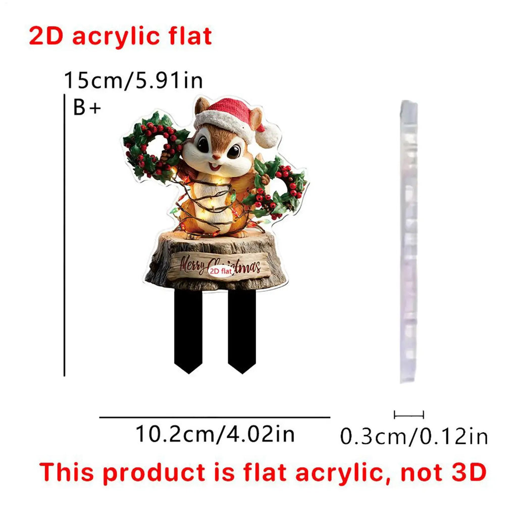 Christmas Yard Stake Decoration Decorative Garden Stakes Decor 2D Qme