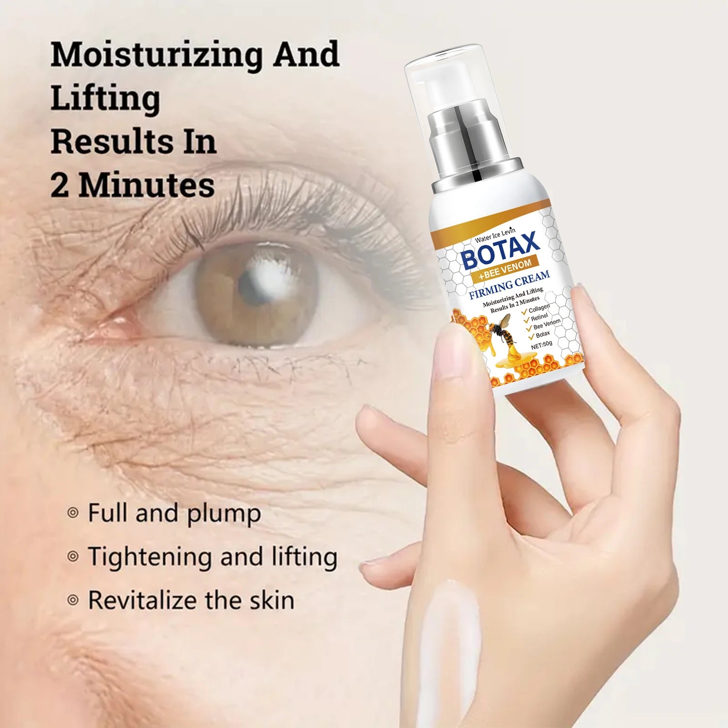Botax Firming Cream with Bee Venom & Retinol - 2 Minute Lift & Moisturizing, Collagen Enriched for Elastic & Glowing Skin. Qme
