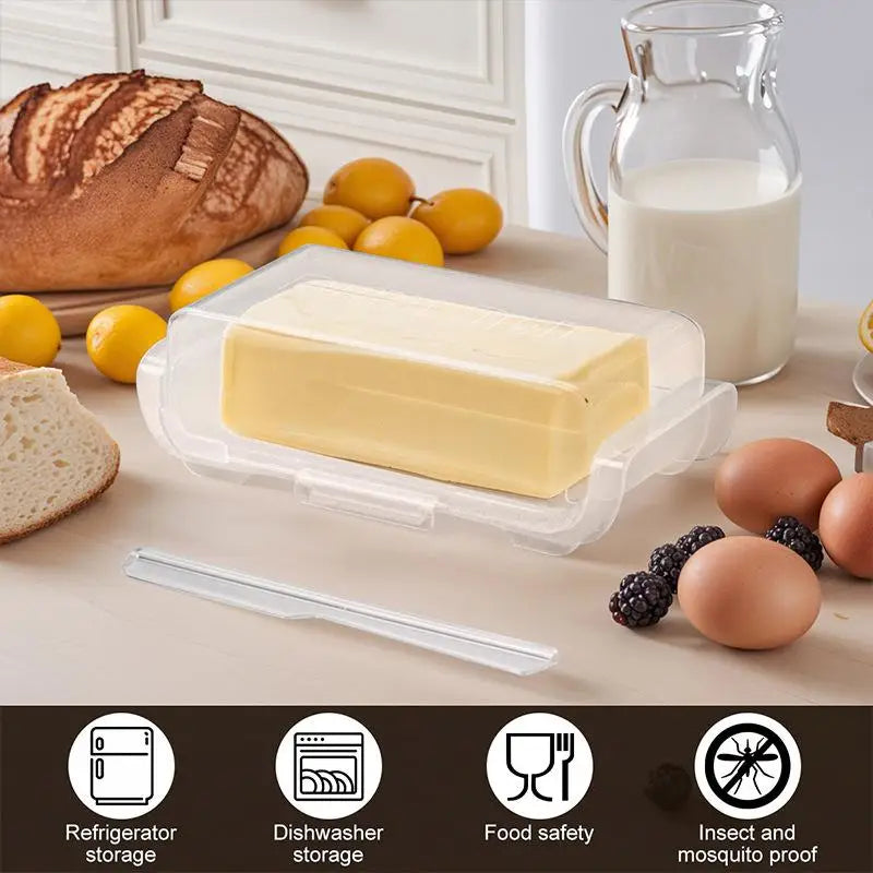 Cheese Storage Box Refrigerator Door Shelf Airtight Butter Dish Qme