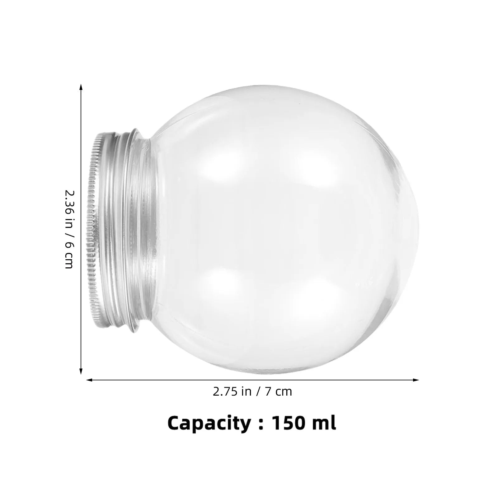 6Pcs Empty Plastic Water Globes Clear DIY Snow Globe Ornaments for Crafts Making Holiday Decor Creative DIY Supplies Gift Qme