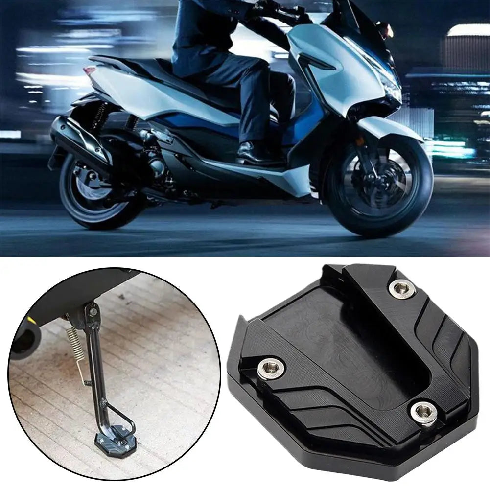 1pcs Aluminum Alloy Motorcycle Bike Kickstand Extender Foot Side Stand Extension Foot Pad Support Plate Motorbike Accessories Qme
