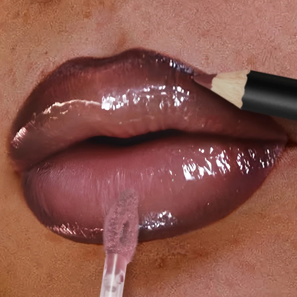 Lip Liner Pen Mud Oil Easy Apply Makeup Long-lasting Non-stick Cups Qme
