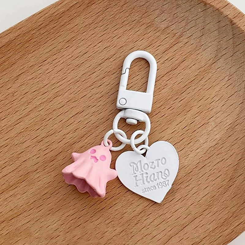 Cartoon Halloween Ghost Keychain Bag Keyring Pendant Mini Doll Girls Birthday Gift Toy Qme Pink