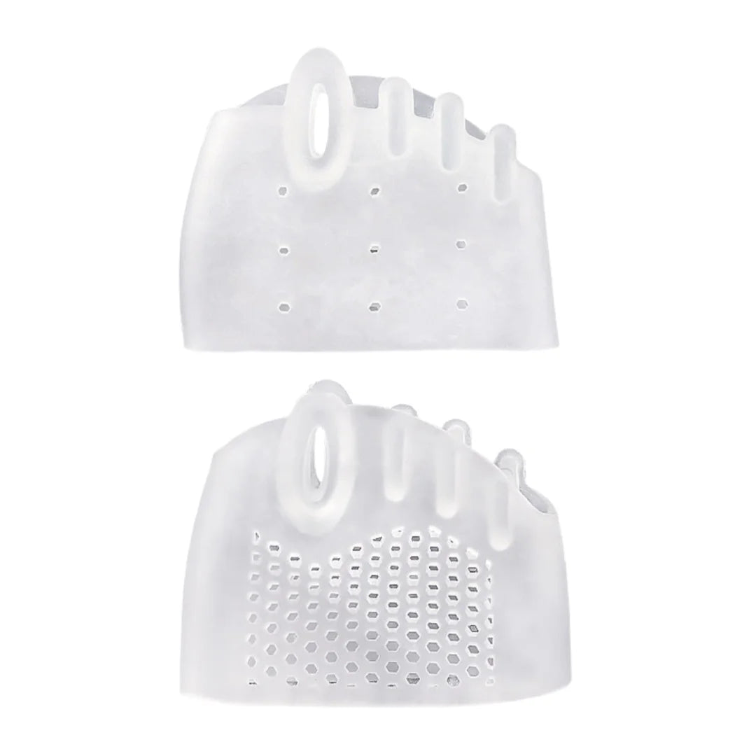 1pair Five Hole Honeycomb Forefoot Pad Toe Separator Hallux Valgus Qme Clear