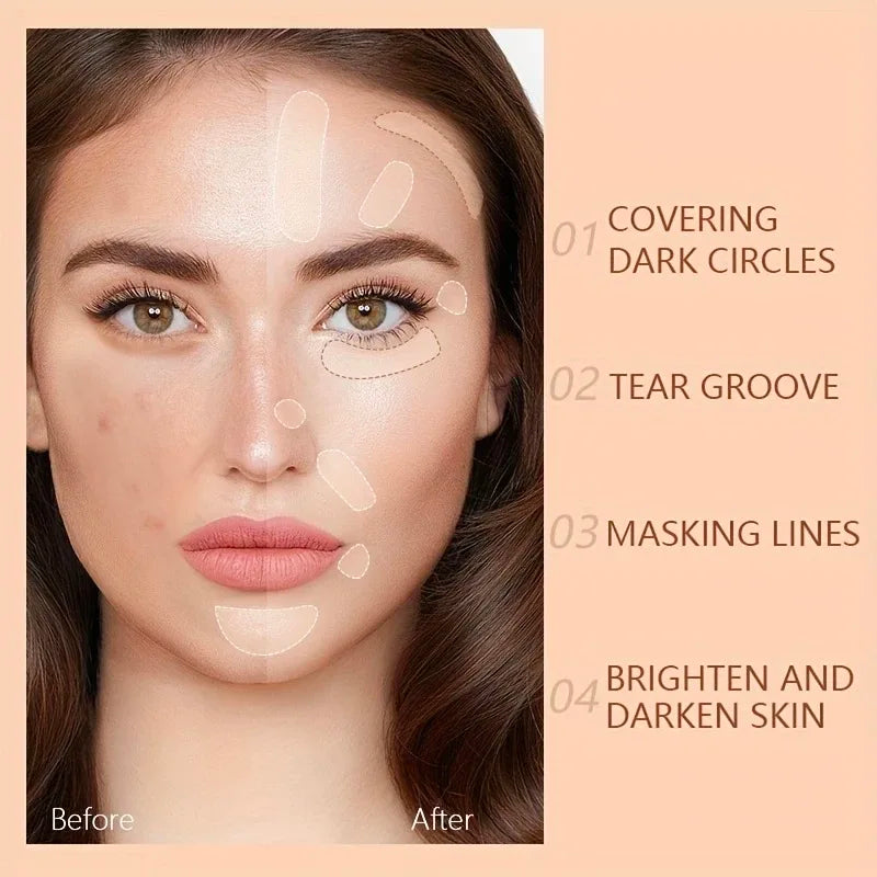 Full Coverage Waterproof Concealer Hides Tattoos Scars Blemishes Qme