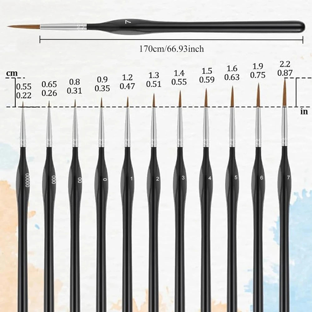 Miniature Paint Brushes Drybrush Set, Acrylic Paint Brushes for Oil, Watercolors, Tabletop, Figurine 3/6/11/17Pcs Qme