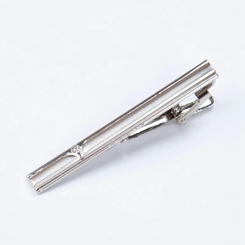 Tie Clips Men Necktie Accessories Fashion Metal Silver Tone Simple Qme A-4