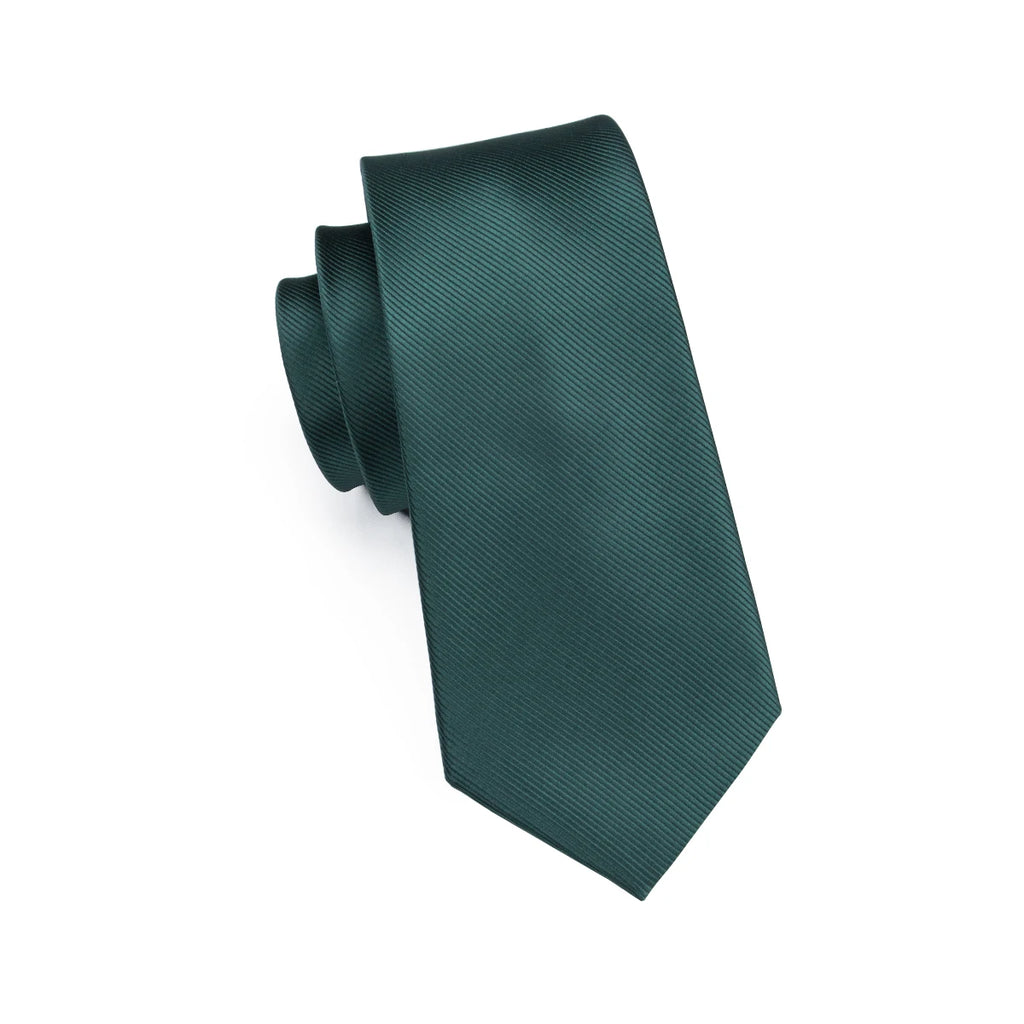 Mens Necktie Luxury Wide Solid Green Silk Wedding Tie Pocket Square Qme