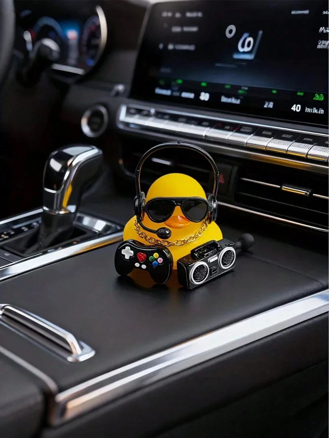 Car Yellow Duck Center Console Decoration Cool Interior Accessories Qme