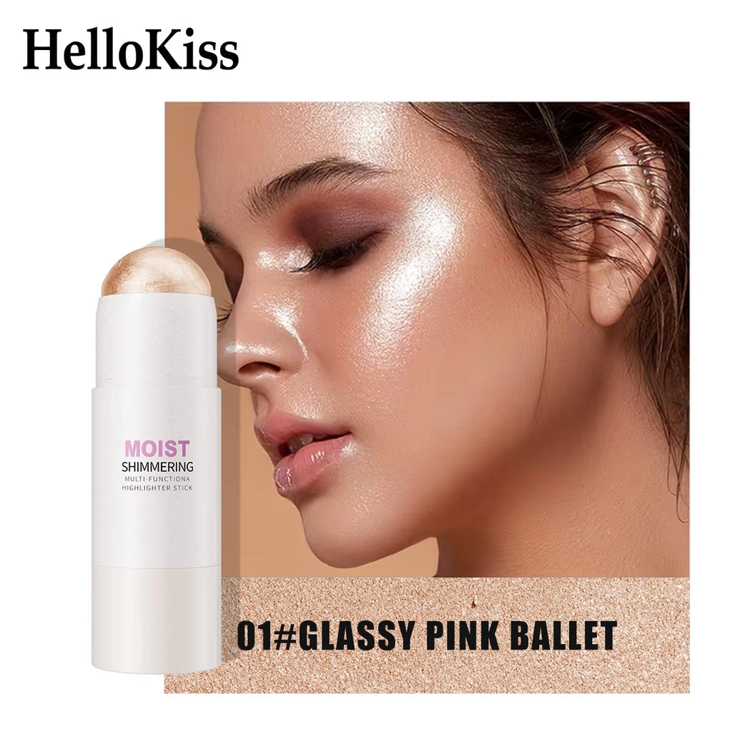 [Natural Glowup] 1pc Glowup Highlighter Stick | Natural Brightening Face Contour & Highlight Makeup, Medium Coverage, Buildable Qme
