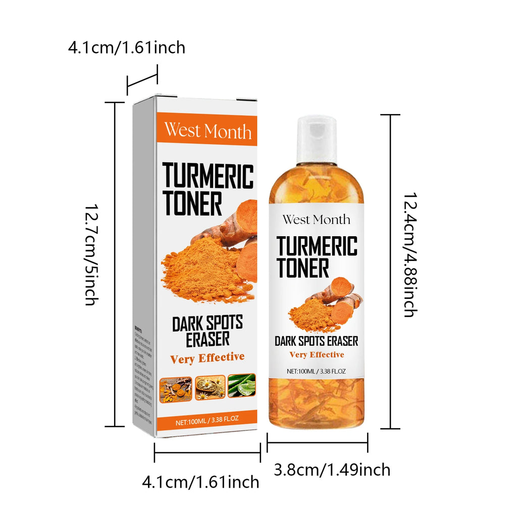 Turmeric Toner Dark Spots Removal Brightening Spots Corrector Remove Freckle Fade Melasma Moisturizing Turmeric Face Toner Qme