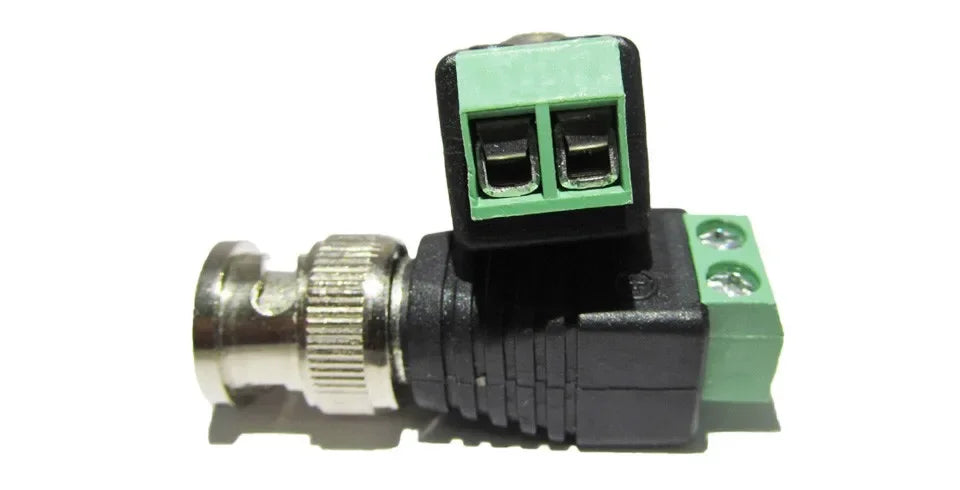 30pcs Male Metal BNC Connector with DC Connector Plug Screw Terminal UTP Video Balun for CCTV Surveillance Camera CCTV system Qme 30pcs