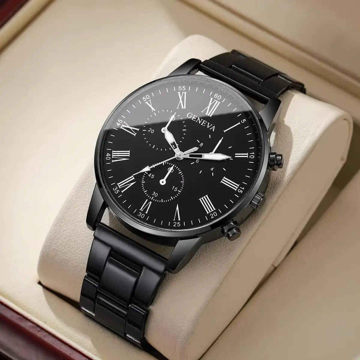 Fashion Men's Business Watches Luxury Quartz Wrist Watch for Man Black Watch Men's Watch Homo (Without Box) Qme Other