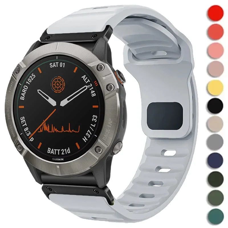 22mm 26mm QuickFit Silicone strap For Garmin Fenix 8 E 7 7X 6X Pro 5XPlus Epix Pro Gen 2 47mm 51mm/Enduro 3 No Gaps Watchband Qme